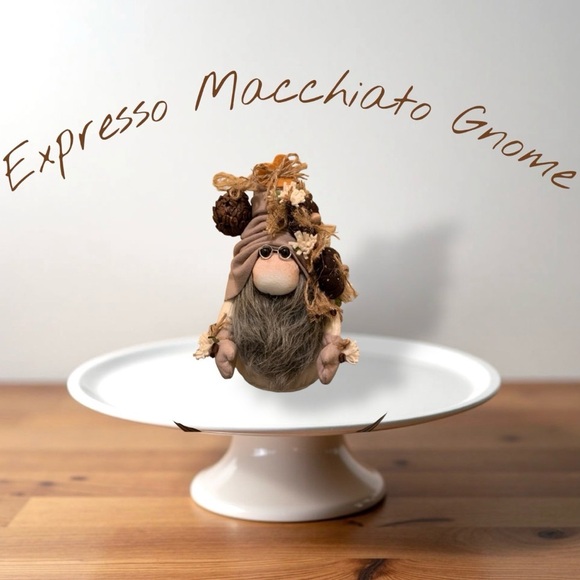 Magical Winter Treasures Other - Whimsical Expresso Macchiato Gnome Decor with Gray Beard. NWT